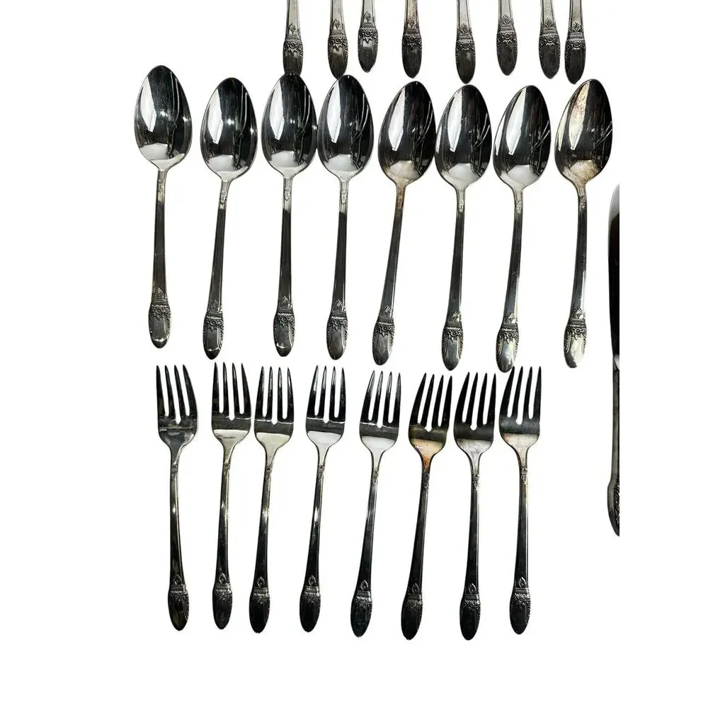 1847 Rogers Bros First Love Silverplate Flatware Set 55 Pieces Service + Serving